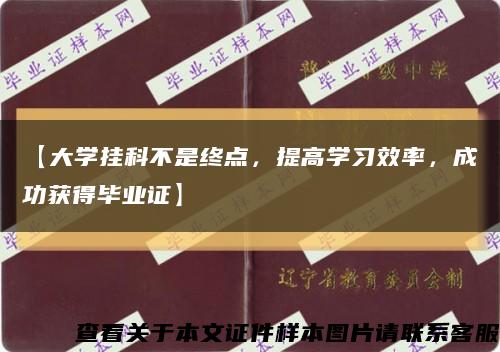 【大學掛科不是終點，提高學習效率，成功獲得畢業證】縮略圖