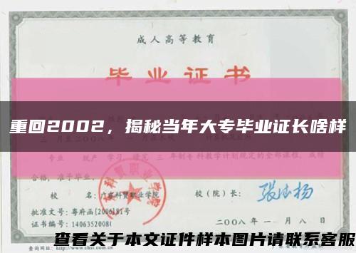 重回2002，揭秘當年大專畢業證長啥樣縮略圖