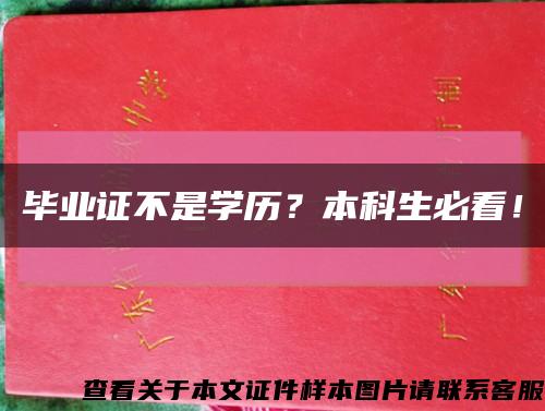 畢業證不是學歷？本科生必看！縮略圖