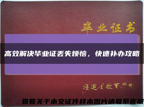 高效解決畢業證丟失煩惱，快速補辦攻略縮略圖
