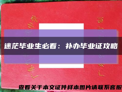 迷茫畢業生必看：補辦畢業證攻略縮略圖