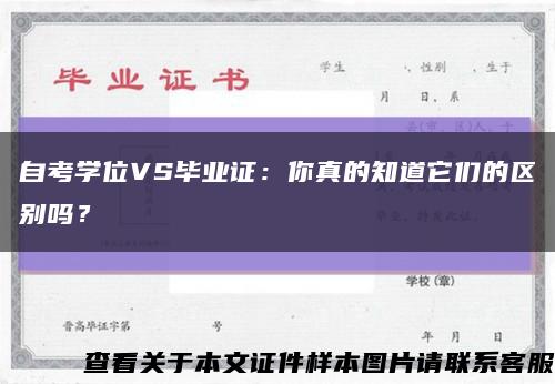 自考學位VS畢業證：你真的知道它們的區別嗎？縮略圖