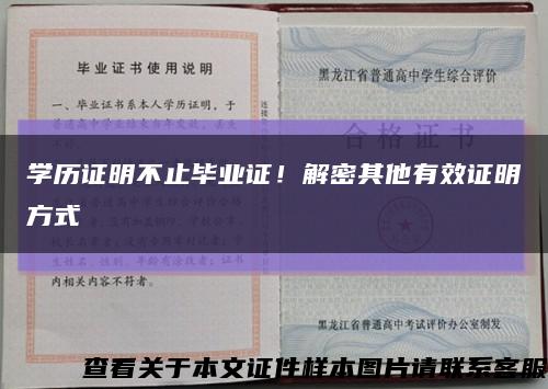 學歷證明不止畢業證！解密其他有效證明方式縮略圖