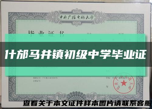 什邡馬井鎮初級中學畢業證縮略圖