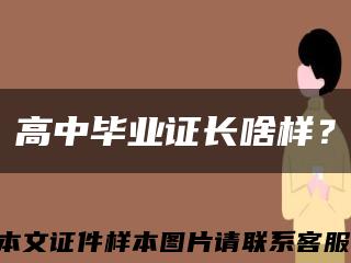高中畢業證長啥樣？縮略圖