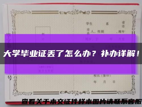 大學畢業證丟了怎么辦？補辦詳解！縮略圖