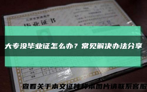 大專沒畢業證怎么辦？常見解決辦法分享縮略圖