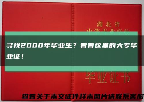 尋找2000年畢業生？看看這里的大專畢業證！縮略圖
