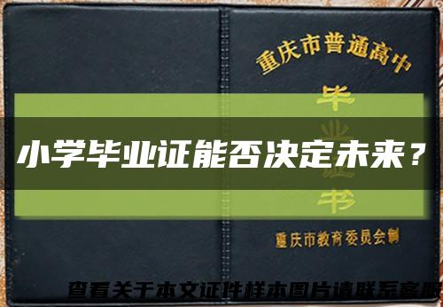 小學畢業證能否決定未來？縮略圖