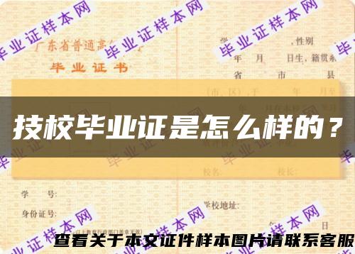 技校畢業證是怎么樣的？縮略圖