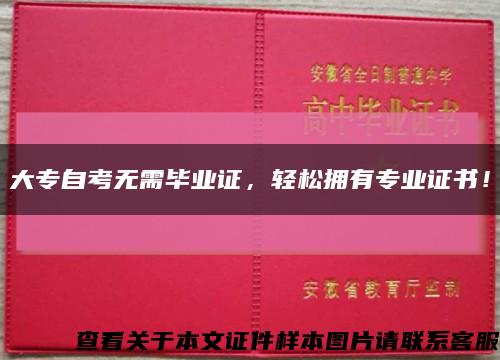 大專自考無需畢業證，輕松擁有專業證書！縮略圖