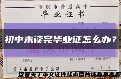 初中未讀完畢業證怎么辦？縮略圖