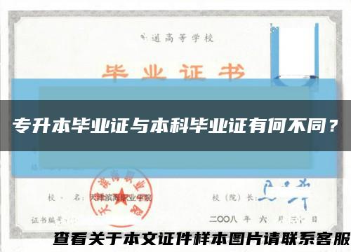 專升本畢業證與本科畢業證有何不同？縮略圖