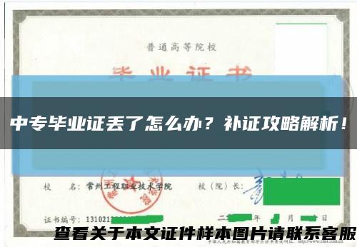 中專畢業證丟了怎么辦？補證攻略解析！縮略圖