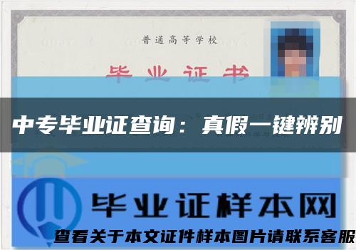 中專畢業證查詢：真假一鍵辨別縮略圖