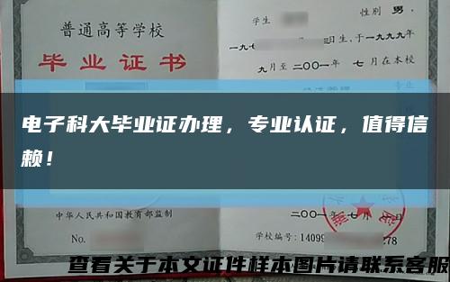 電子科大畢業證辦理，專業認證，值得信賴！縮略圖