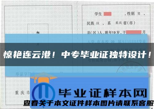 驚艷連云港！中專畢業證獨特設計！縮略圖