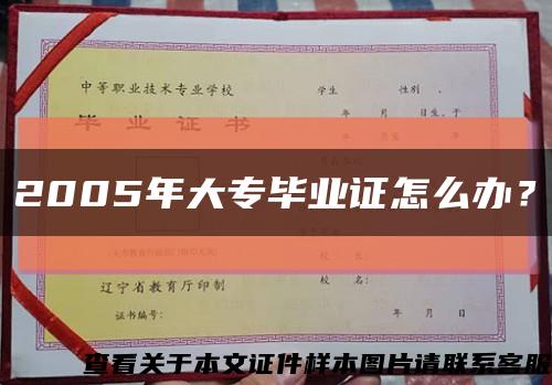 2005年大專畢業證怎么辦？縮略圖