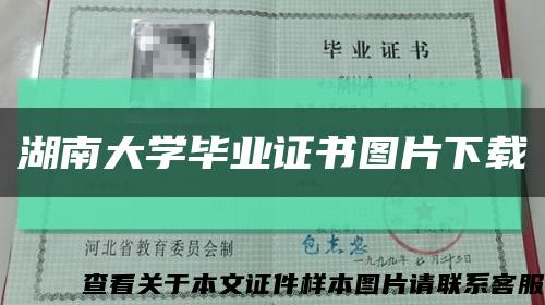 湖南大學畢業證書圖片下載縮略圖