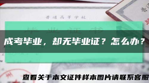 成考畢業，卻無畢業證？怎么辦？縮略圖