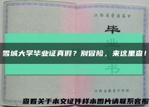 雪城大學畢業證真假？別冒險，來這里查！縮略圖