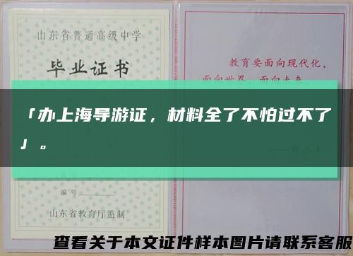 「辦上海導游證，材料全了不怕過不了」?？s略圖