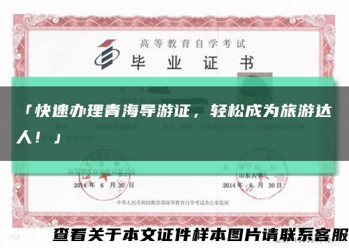 「快速辦理青海導游證，輕松成為旅游達人！」縮略圖