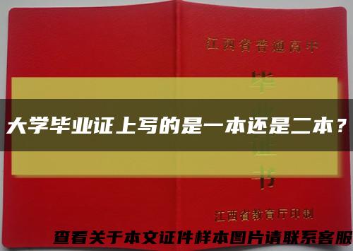 大學畢業證上寫的是一本還是二本？縮略圖