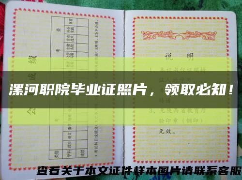 漯河職院畢業證照片，領取必知！縮略圖