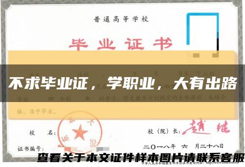 不求畢業證，學職業，大有出路縮略圖