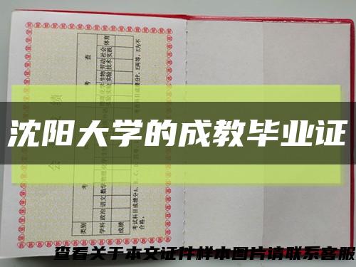 沈陽大學的成教畢業證縮略圖