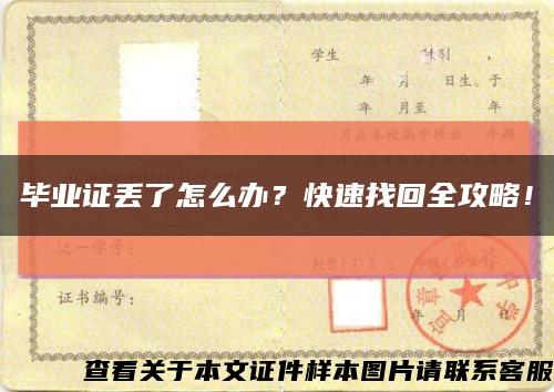 畢業證丟了怎么辦？快速找回全攻略！縮略圖