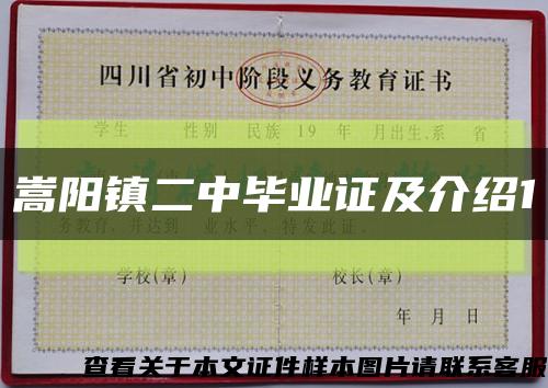 嵩陽鎮二中畢業證及介紹1縮略圖