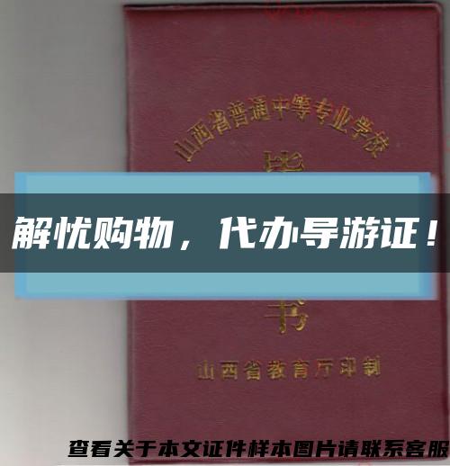 解憂購物，代辦導游證！縮略圖