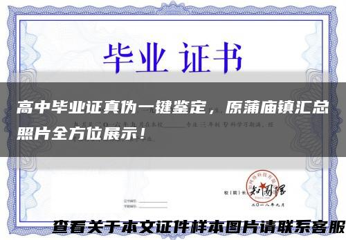 高中畢業證真偽一鍵鑒定，原蒲廟鎮匯總照片全方位展示！縮略圖