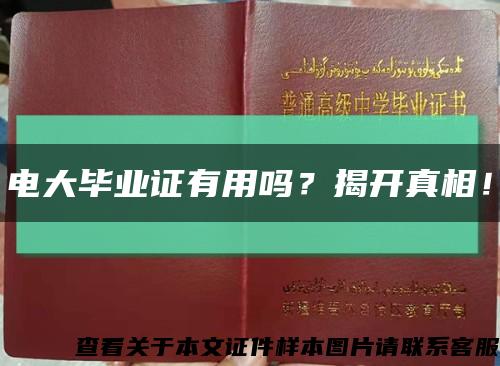 電大畢業證有用嗎？揭開真相！縮略圖