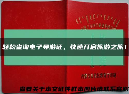 輕松查詢電子導游證，快速開啟旅游之旅！縮略圖