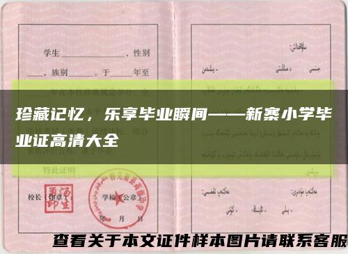 珍藏記憶，樂享畢業瞬間——新寨小學畢業證高清大全縮略圖