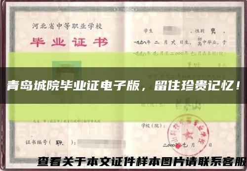 青島城院畢業證電子版，留住珍貴記憶！縮略圖