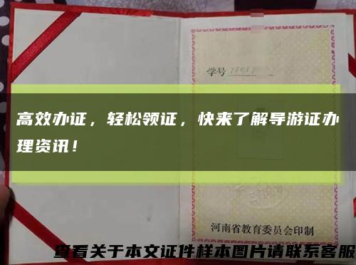 高效辦證，輕松領證，快來了解導游證辦理資訊！縮略圖