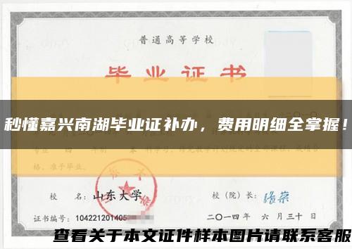 秒懂嘉興南湖畢業證補辦，費用明細全掌握！縮略圖