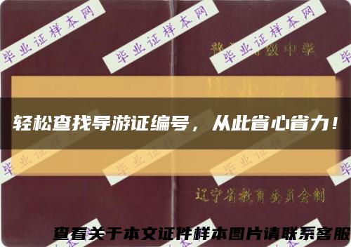 輕松查找導游證編號，從此省心省力！縮略圖