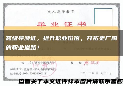高級導游證，提升職業價值，開拓更廣闊的職業道路！縮略圖