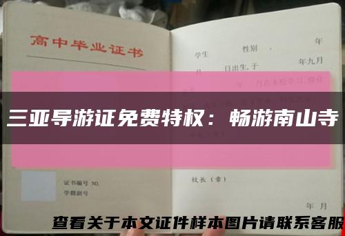 三亞導游證免費特權：暢游南山寺縮略圖