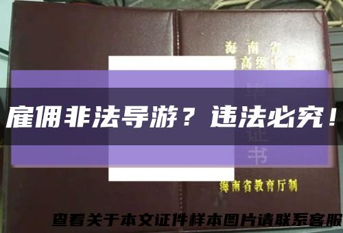 雇傭非法導游？違法必究！縮略圖