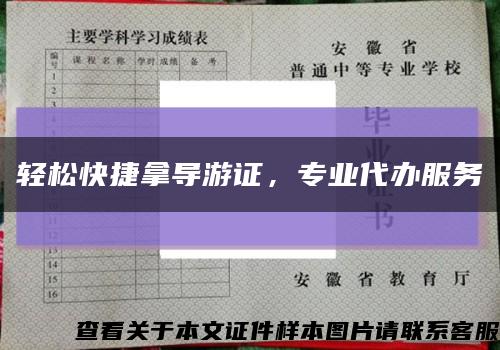輕松快捷拿導游證，專業代辦服務縮略圖