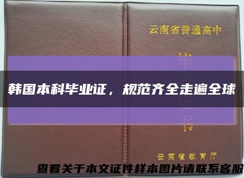 韓國本科畢業證，規范齊全走遍全球縮略圖