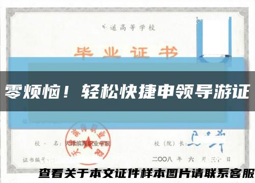零煩惱！輕松快捷申領導游證縮略圖