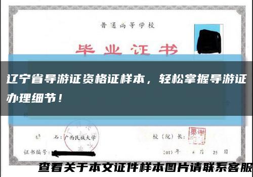 遼寧省導游證資格證樣本，輕松掌握導游證辦理細節！縮略圖