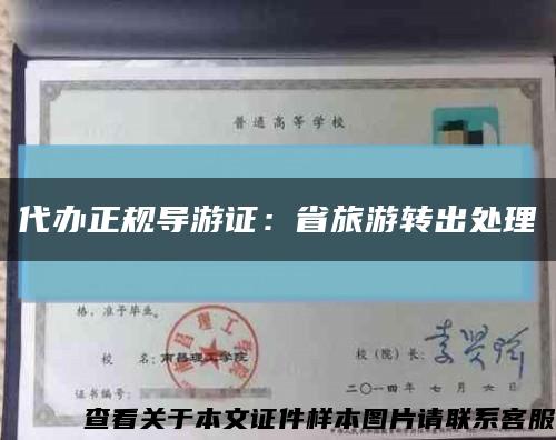 代辦正規導游證：省旅游轉出處理縮略圖